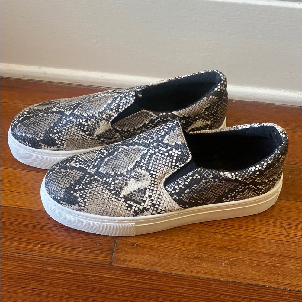 Snake Print Slip-On Shoes